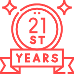 icon for 21 years in business